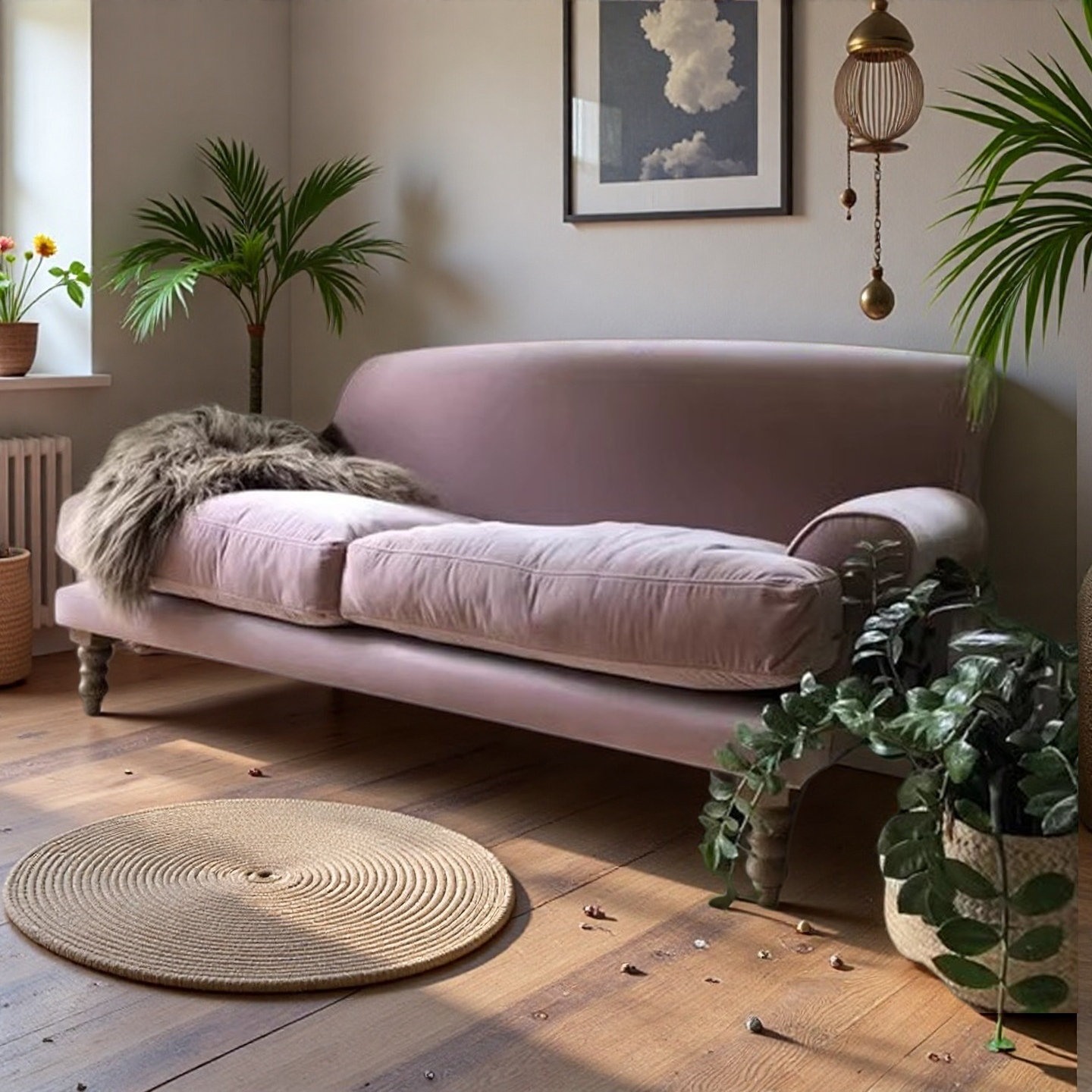 Taroソファ Hokku Designs Minimalist Purple Taro Straight Sofa - Wayfair Canada